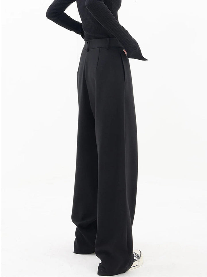 Nela - Pantaloni Sartoriali a Vita Alta Con Fondo Asimmetrico