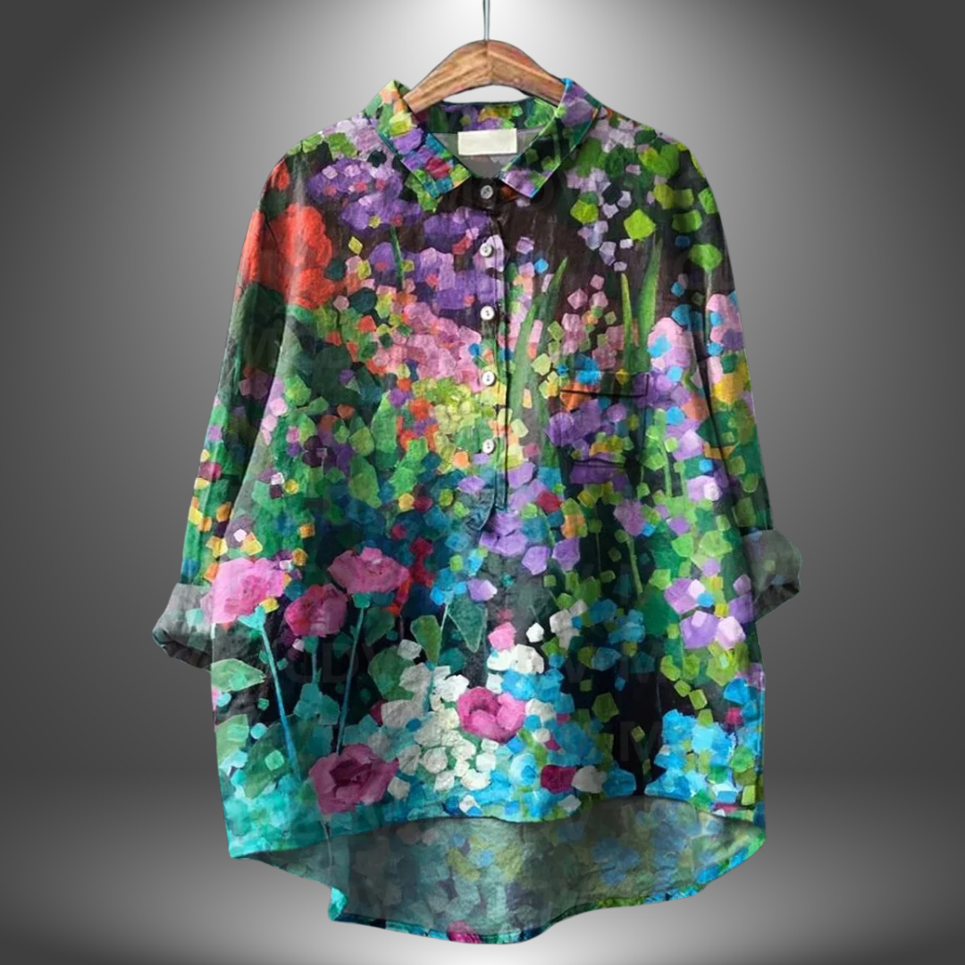 Luiza - Camicia Floreale Realizzata a Mano