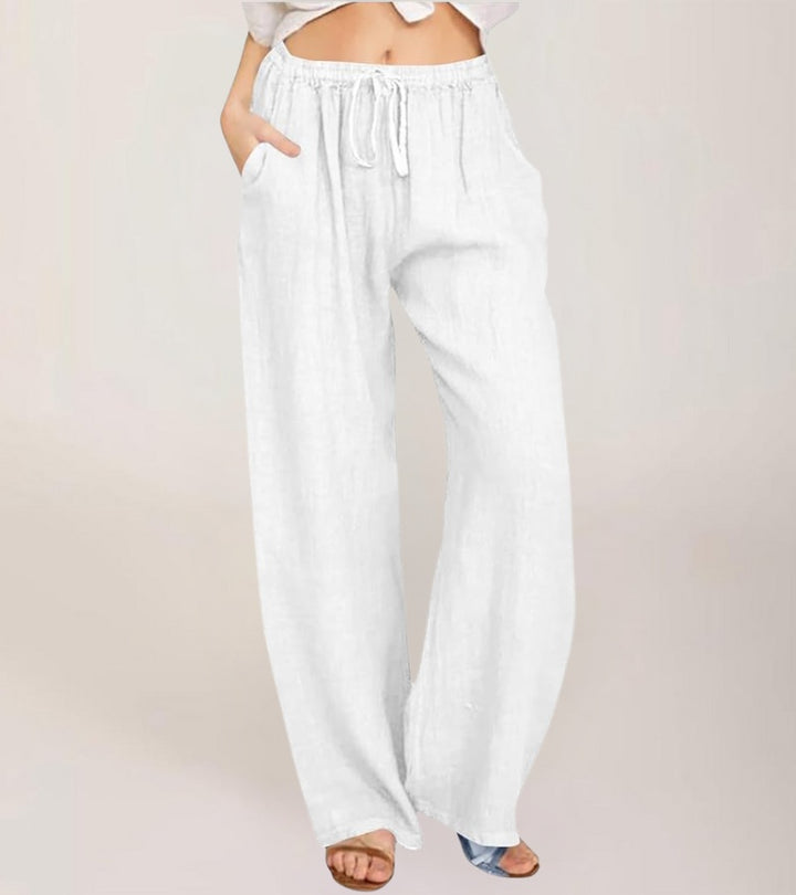 Maialen - Pantaloni Larghi In Lino Per l'estate