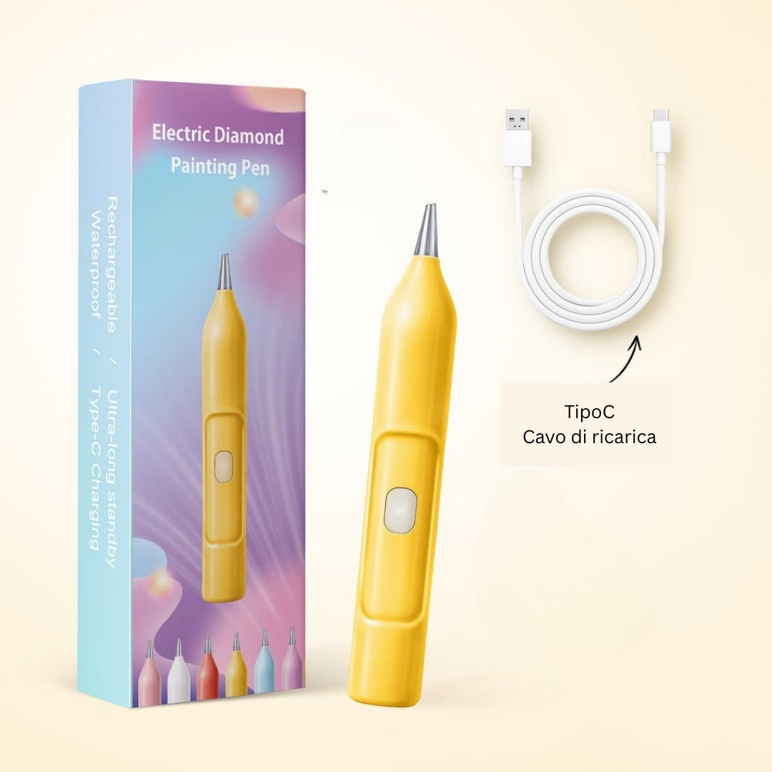 DazzleDot - Penna Diamantata Elettrica per Pittura 6 Colori