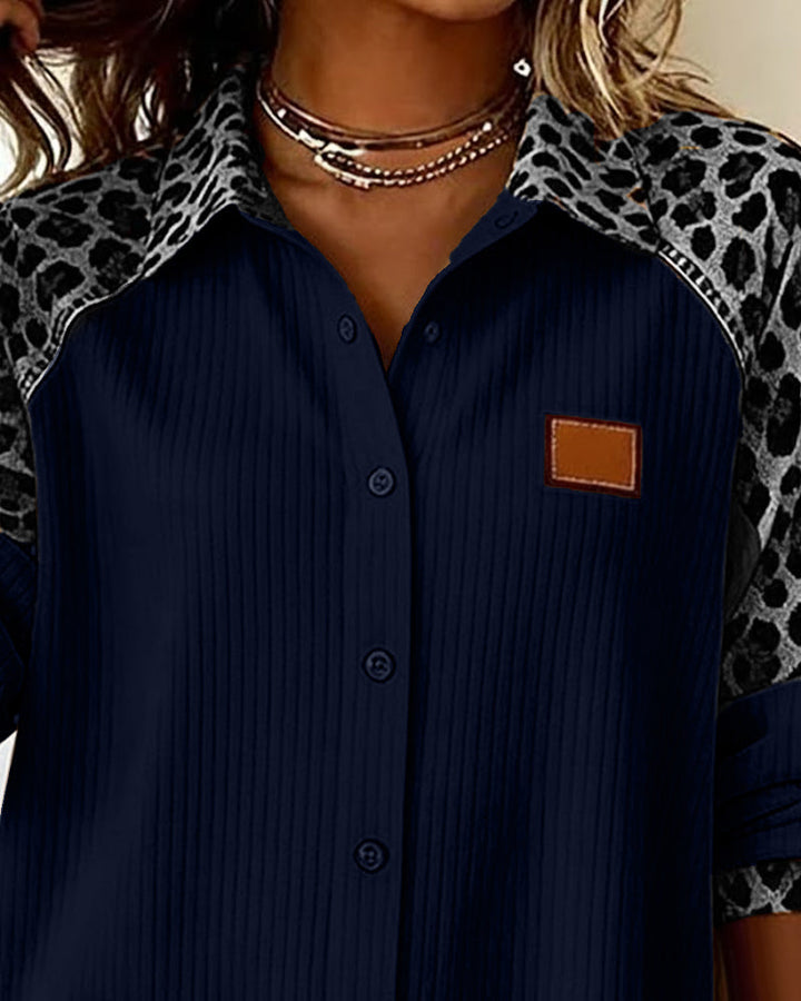 Jordana - Camicia Con Colletto Abbottonato e Stampa Leopardata