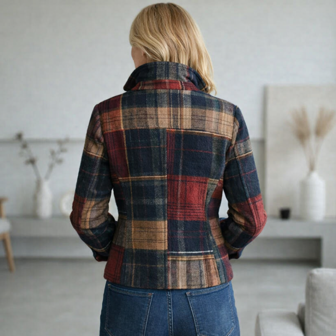 Meeran - Cappotto a Quadri con Colletto