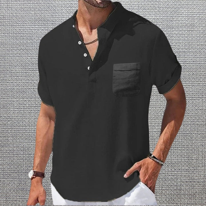 Anthony - Elegante Maglietta a Maniche Corte Con Taschino
