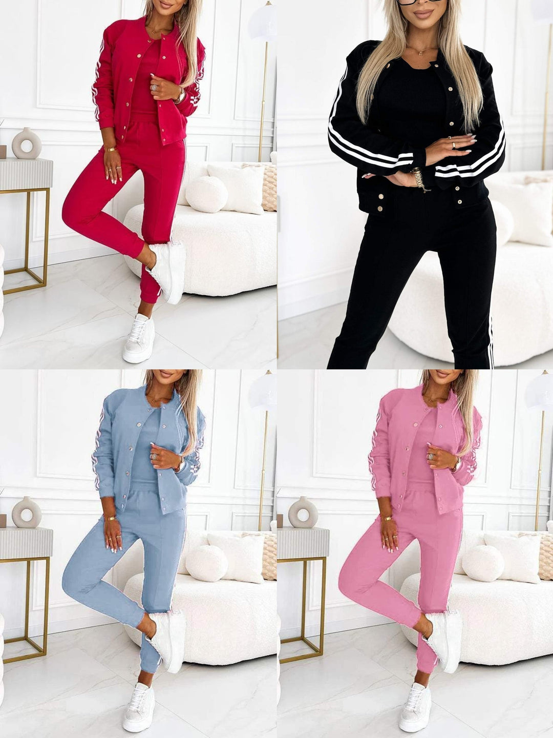 Kendra - Collo Rotondo Giacca e Pantalone Set di 3 Pezzi
