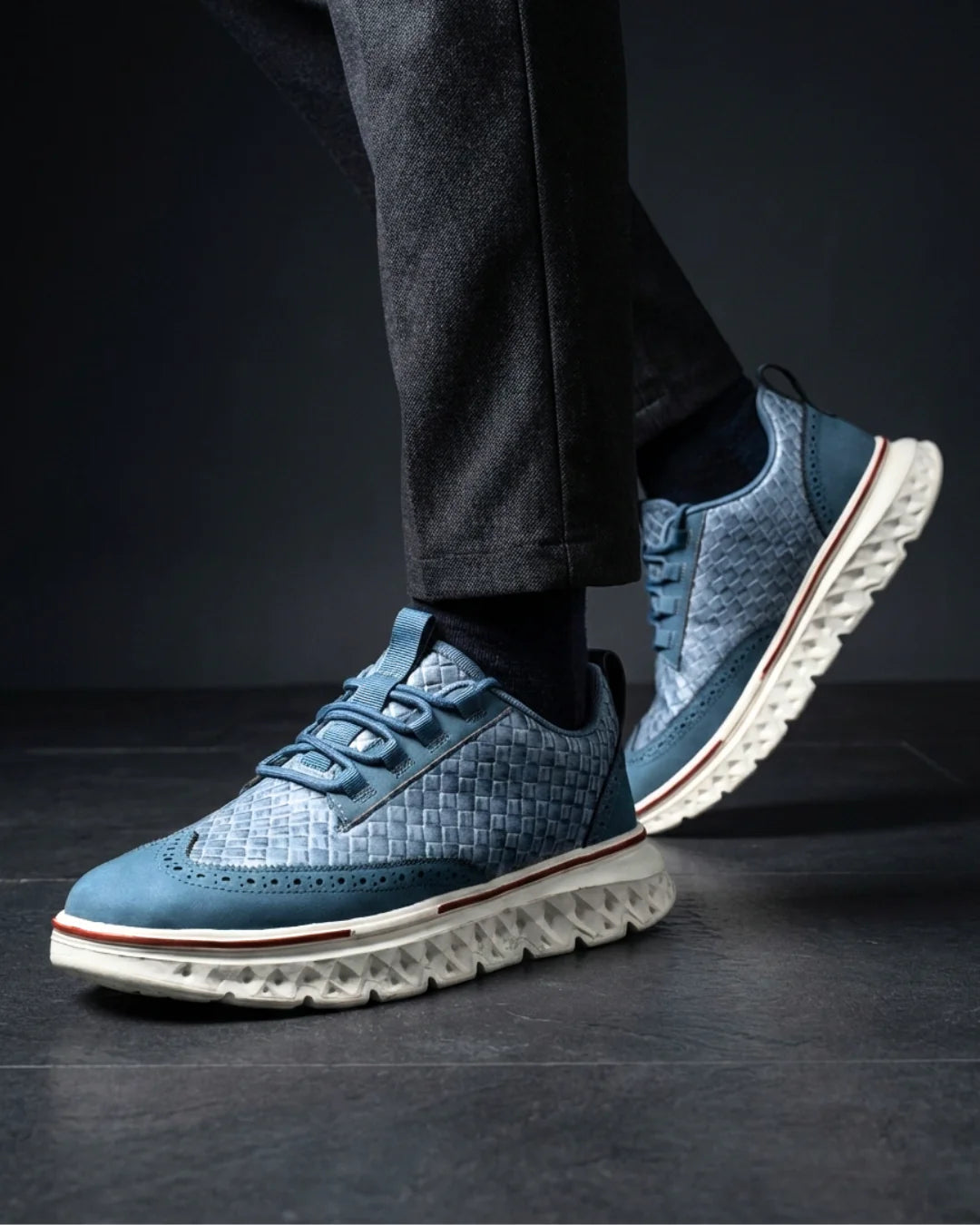 Kremer - Scarpa da Ginnastica Stringate in Pelle Intrecciata