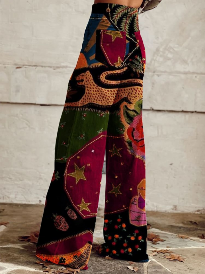 Gallegos - Pantaloni Vintage Eleganti In Stile Boho Retrò
