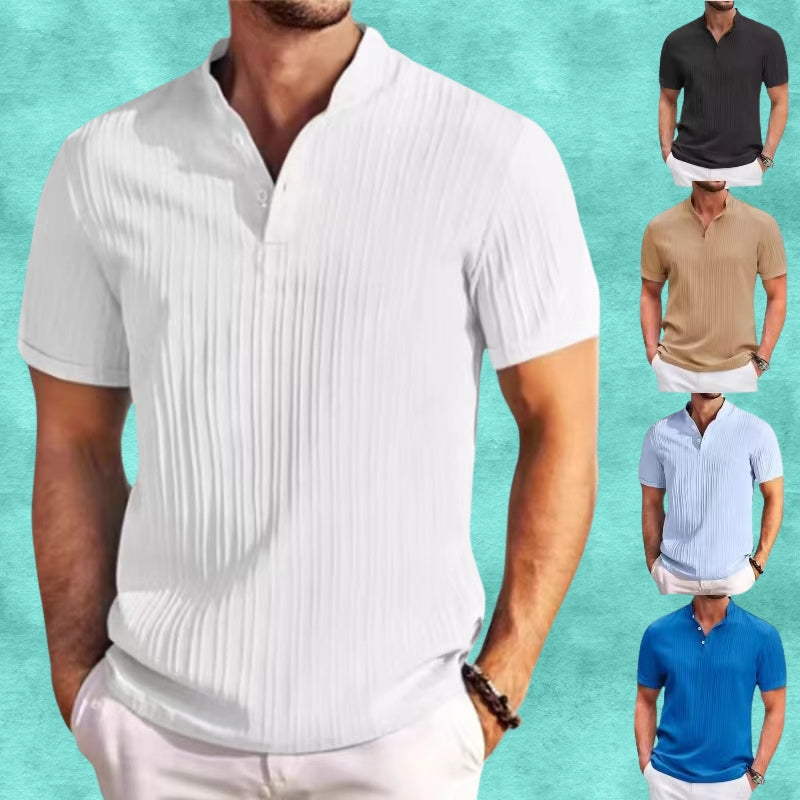 Tomasz - Camicia Casual In Lino a Righe Con Bottoni