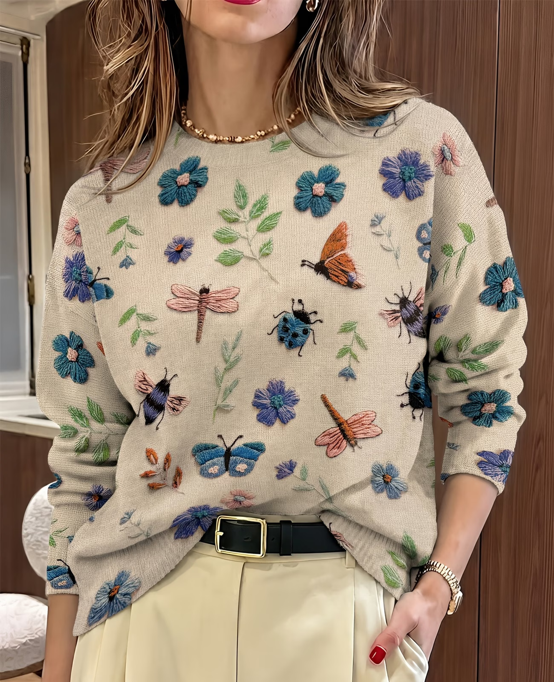 Lesa - Maglione Con Stampa Floreale E Di Insetti