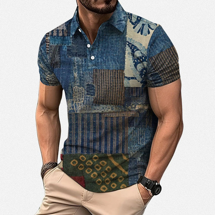 Gasan - Polo a Maniche Corte Multicolore Camicia