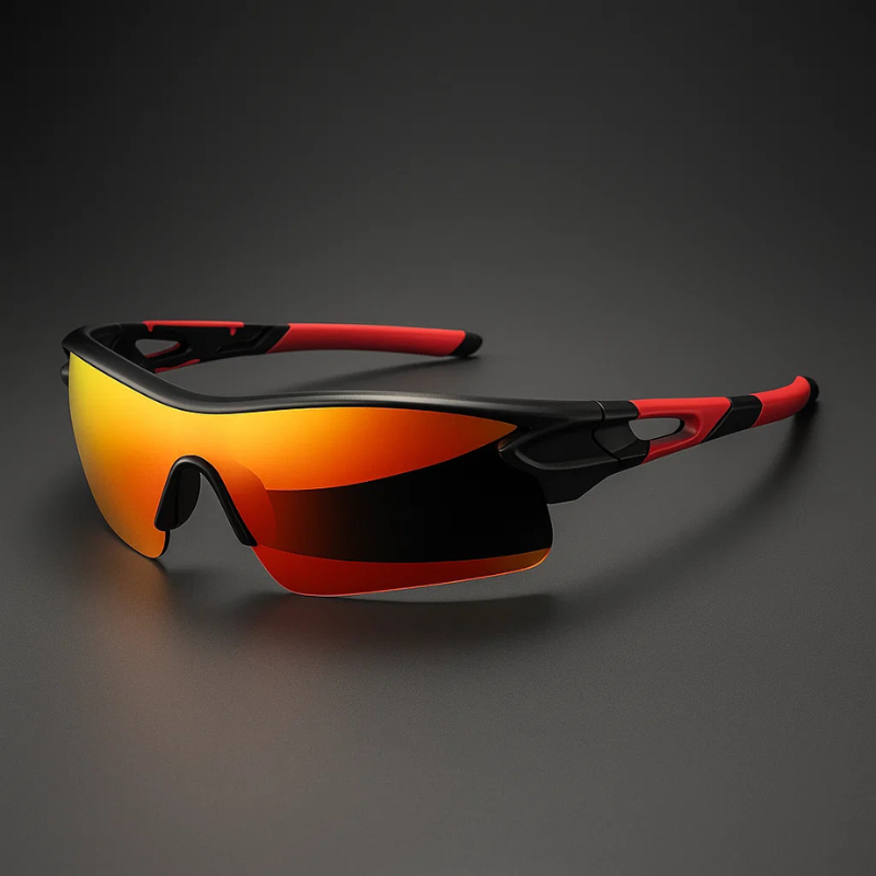 VeloShade - Occhiali da Sole Sportivi da Ciclismo Avvolgenti con Lenti a Specchio