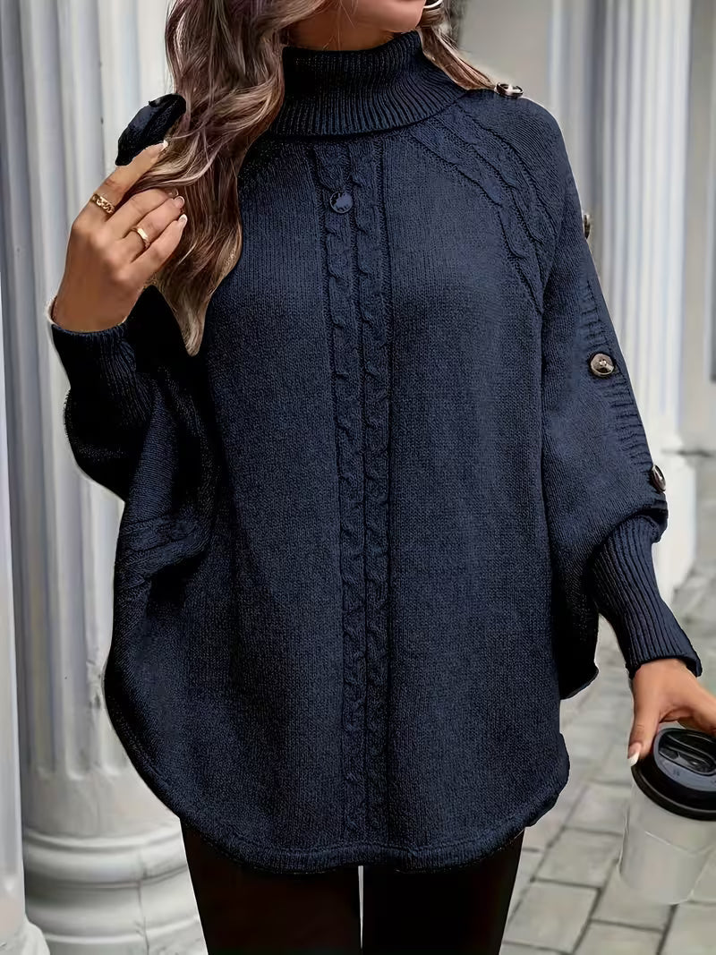 Lolana - Maglione a Collo Alto Con Stile Intrecciato