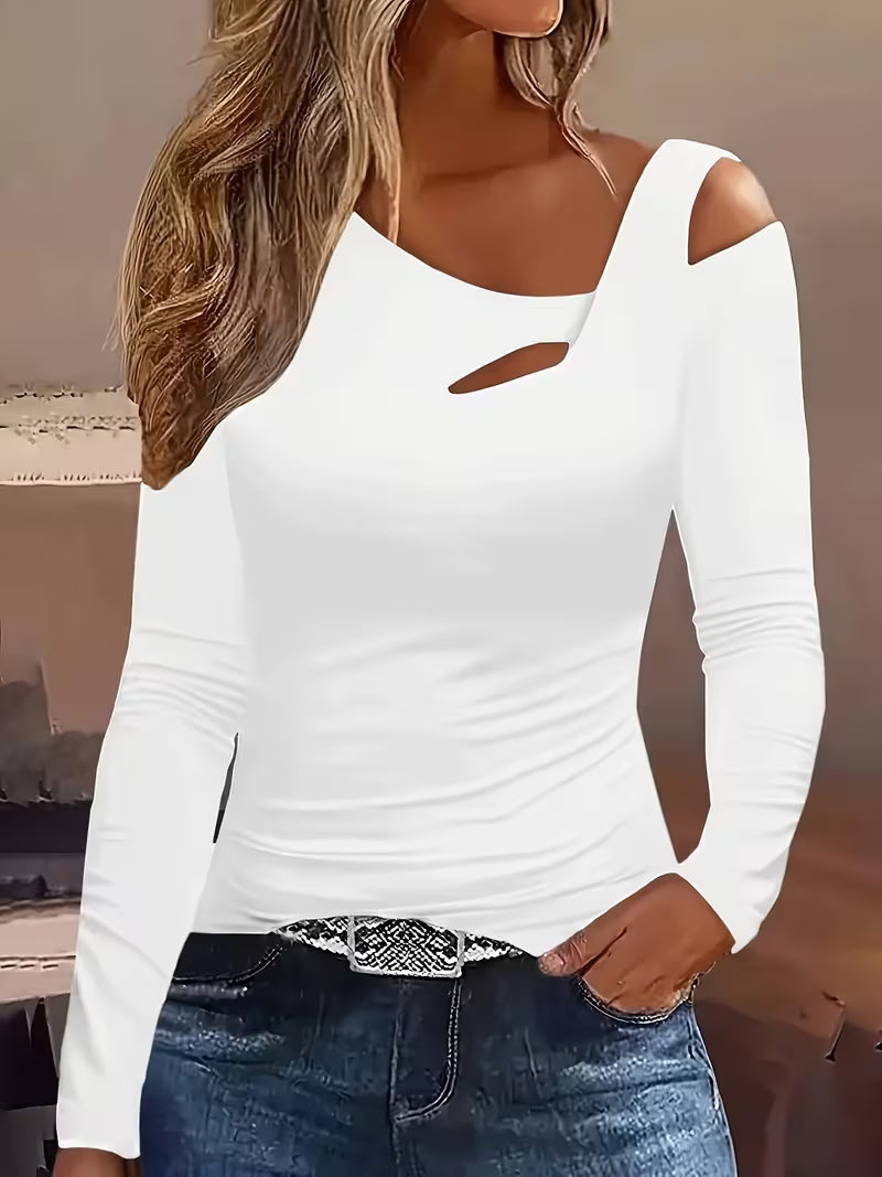 Ayza - Top a Maniche Lunghe Con Cutout Asimmetrico