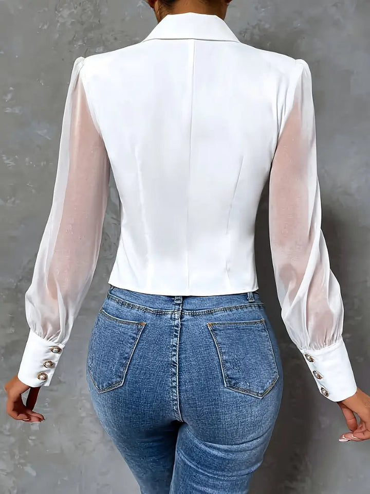 Yurelle - Blusa Elegante con Collo a Punta