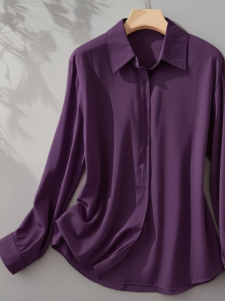 Elenochka - Elegante Camicia A Maniche Lunghe Bottoni