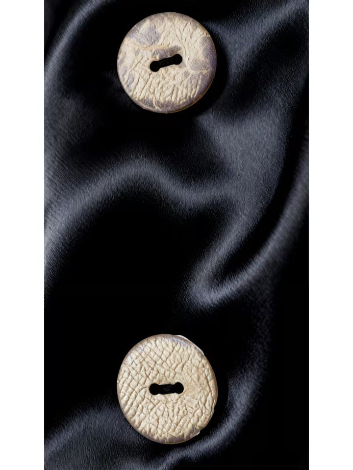 Belina - Top in Raso Con Scollo Quadrato E Bottoni