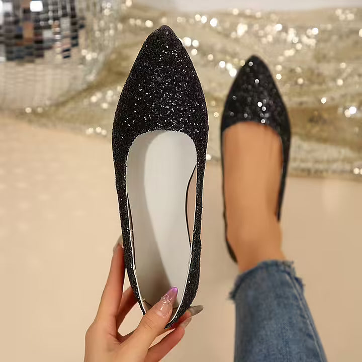 Krysten - Elegante Décolleté Con Punta Affusolata e Glitter
