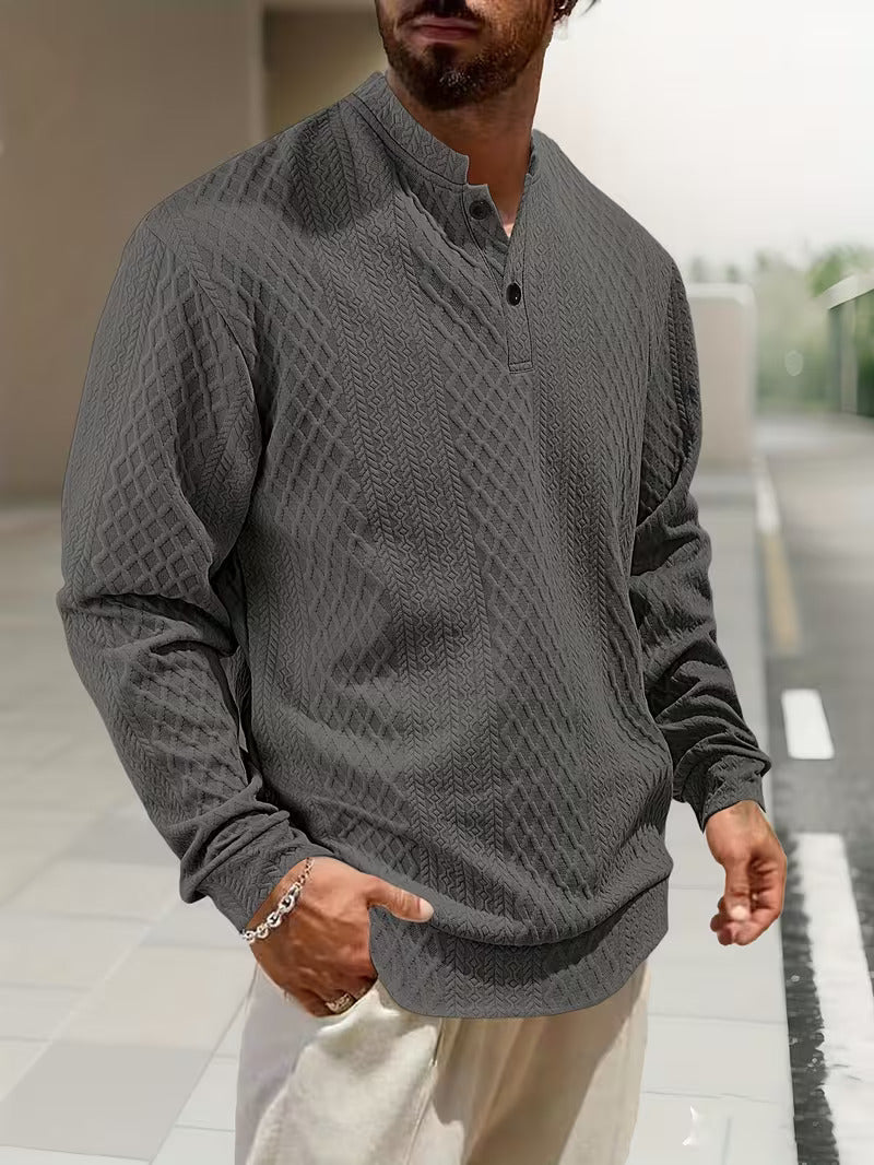 Mathew – Maglione Henley a Maniche Lunghe In Maglia Geometrica