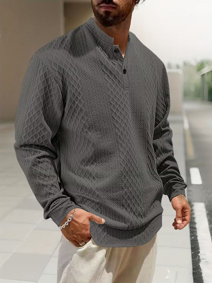 Mathew – Maglione Henley a Maniche Lunghe In Maglia Geometrica
