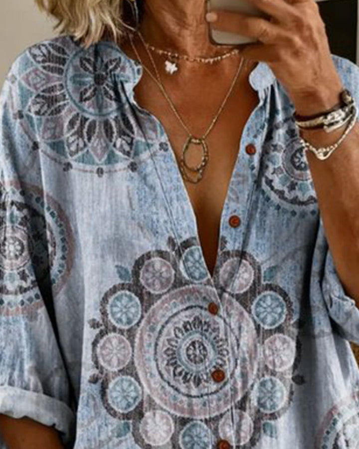 Nirita - Maglia a Maniche Lunghe Con Stampa Mandala