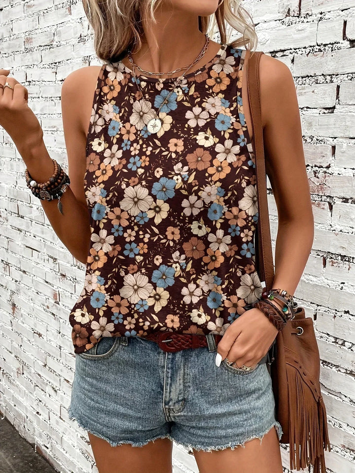 Lilou - Top Estivo Casual Con Stampa Floreale