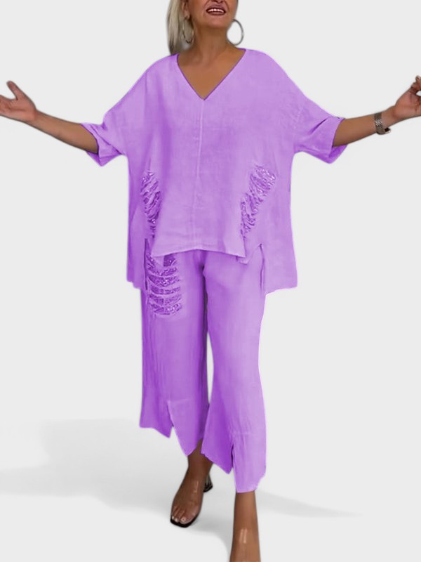 Raisa - Set Due Pezzi Con Scollo a V Per l'estate