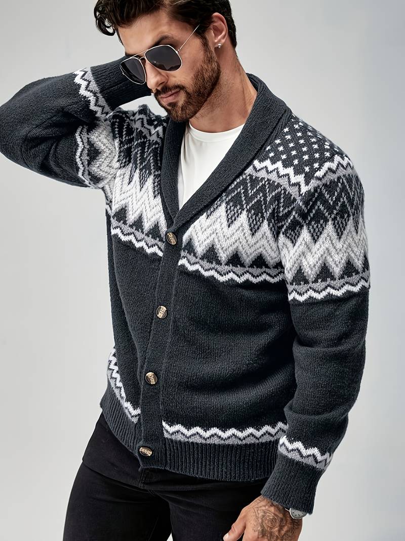 Elroy - Maglione Casual Con Motivo Geometrico