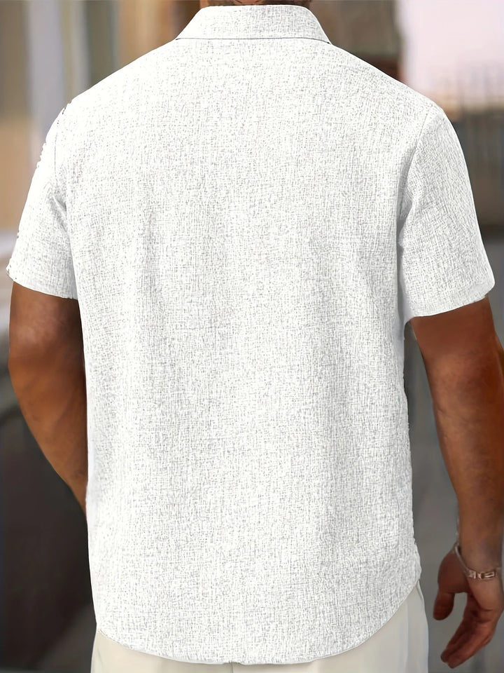 Dwight - Camicia Leggera In Misto Lino A Maniche Corte