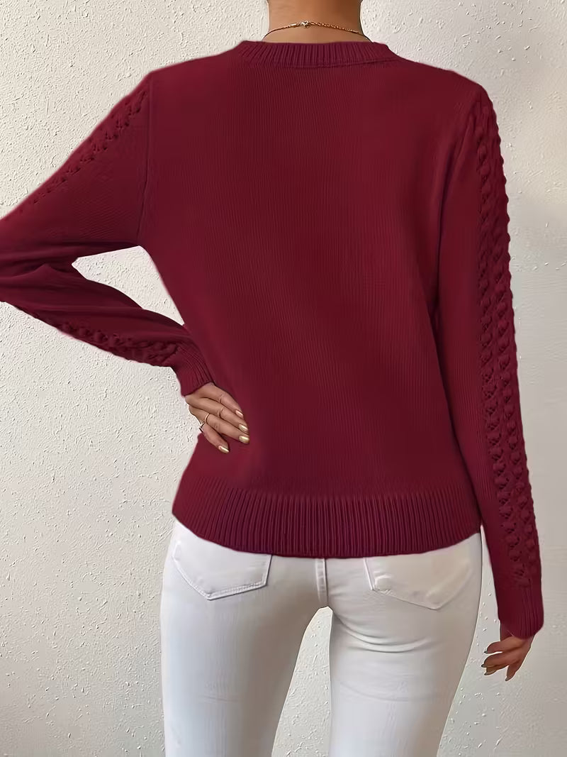 Shannen - Maglione Lavorato a Maglia a Maniche Lunghe