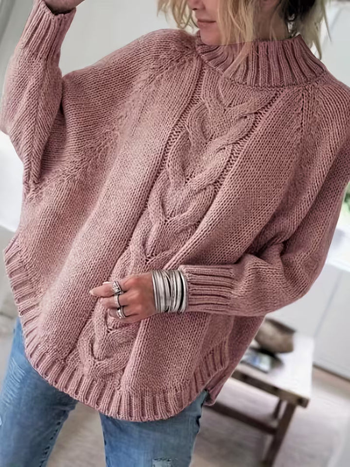 Edeltraut - Maglione a Collo Alto Con Maniche a Pipistrello