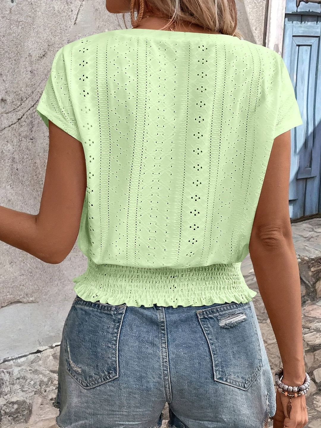 Delores - Elegante Maglietta Con Scollo A V E Maniche A Pipistrello