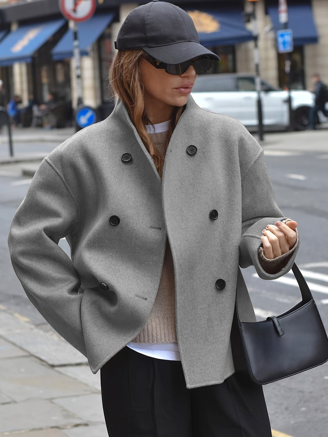Deanne - Elégant Cappotto Doppiopetto Beige