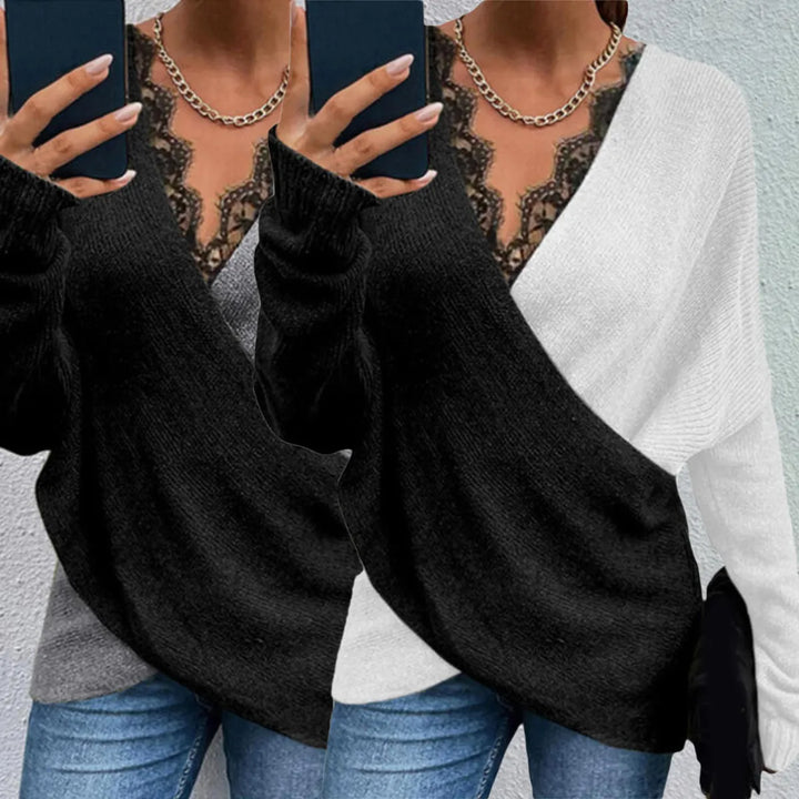 Keira - Maglione Avvolgente a Maniche Lunghe con Scollo a V