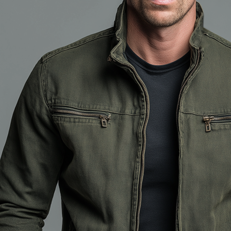 Narick - Giacca in Denim Dal Taglio Morbido Con Cerniera