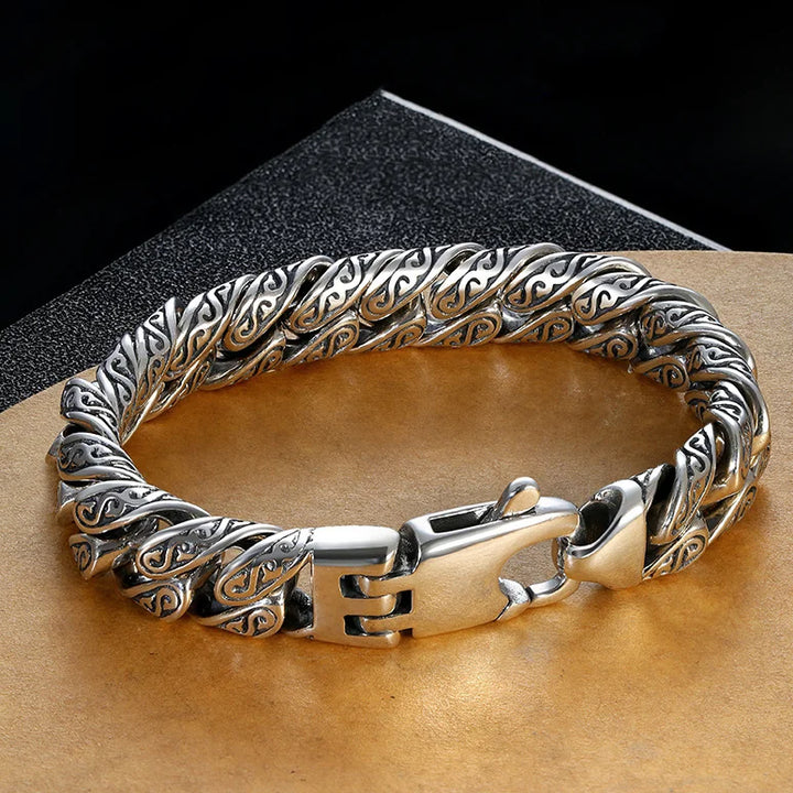 MotifLuxe - Bracciale in Argento con Chiusura Arabescata