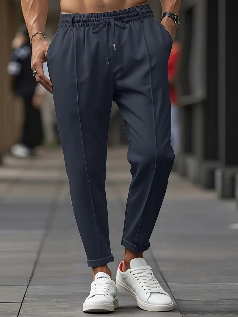 Crawford - Casual Vestibilità Slim Pantaloni Con Elastico in Vita