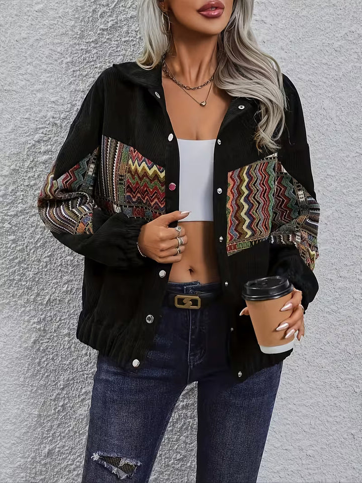 Denyque - Giacca Con Patchwork Geometrico Multicolore e Revers