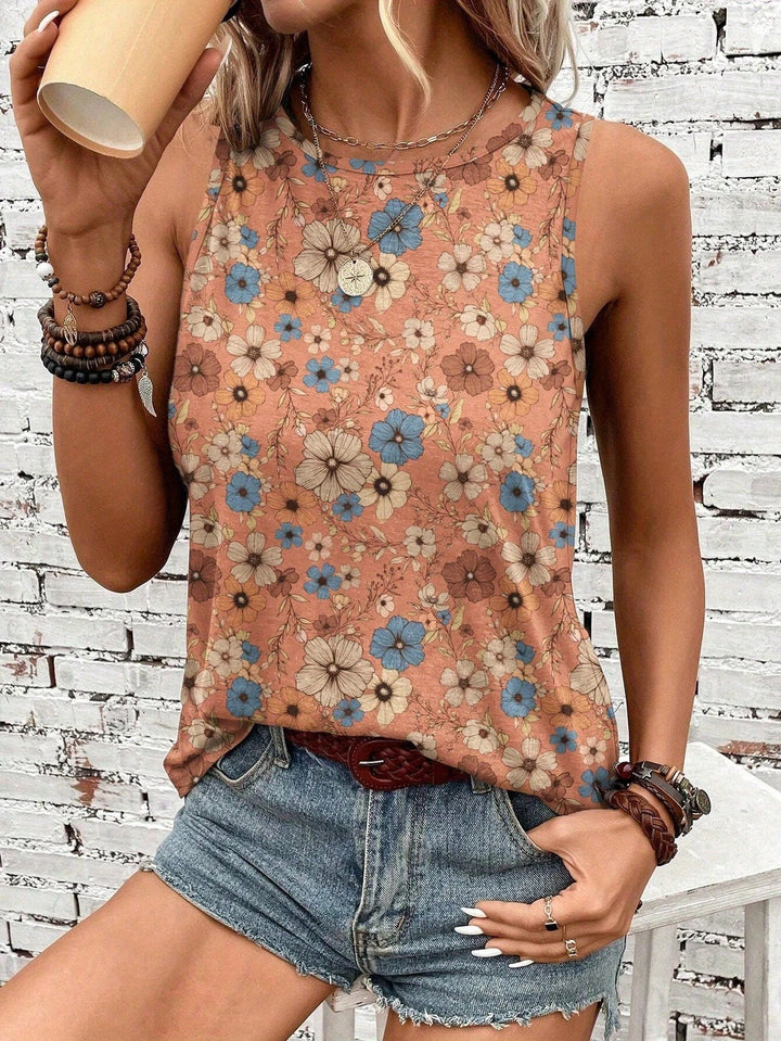 Lilou - Top Estivo Casual Con Stampa Floreale