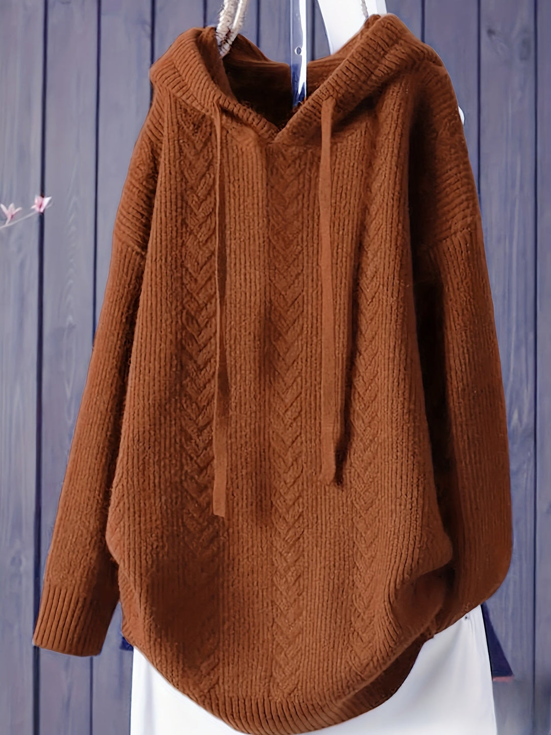 Genivee - Felpa Con Cappuccio Casual a Maniche Lunghe In Maglia