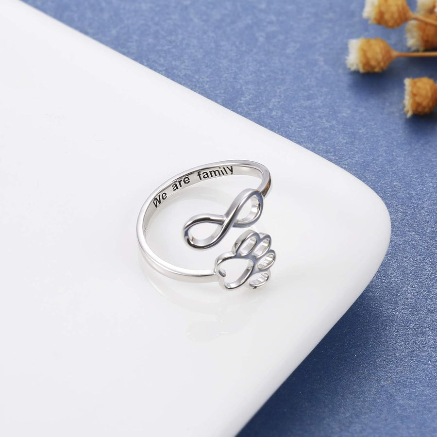 HeartPaw - Anello Realizzato a Mano con Impronta di Zampa e Cuore