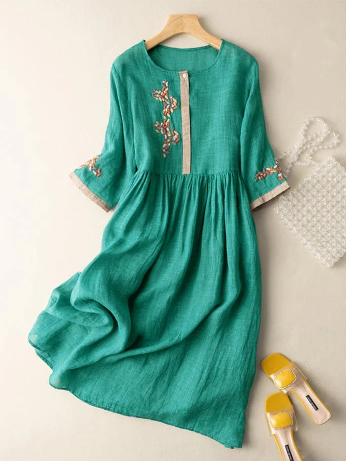 Anoshka - Vestito Etnico In Cotone e Lino