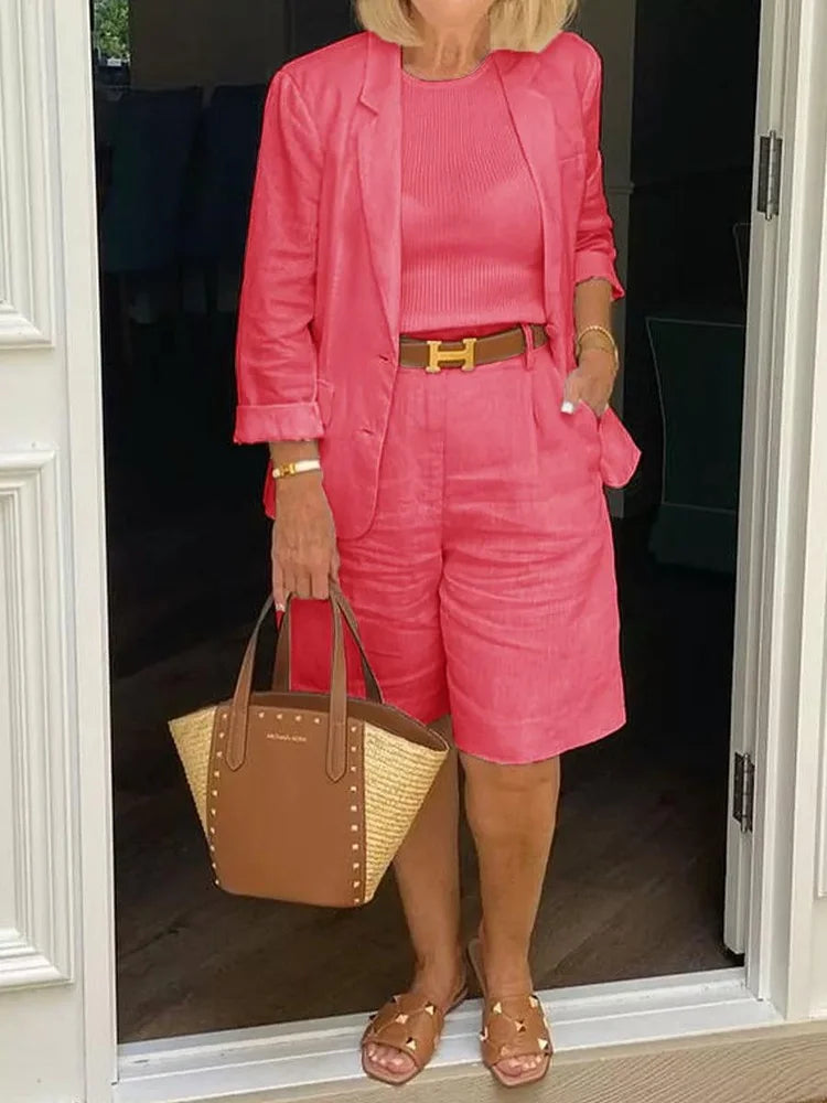 Leontina - Completo Casuale Con Blazer e Pantaloncini