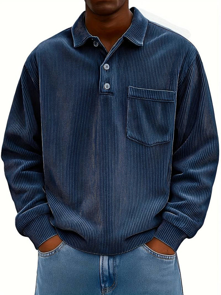 Hawkins - Camicia In Velluto a Coste Con Collo Rovesciato e Maniche Lunghe