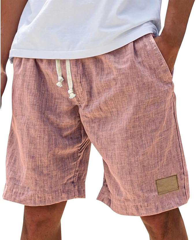 Alonz - Pantaloncini Di Lino Con Elastico in Vita