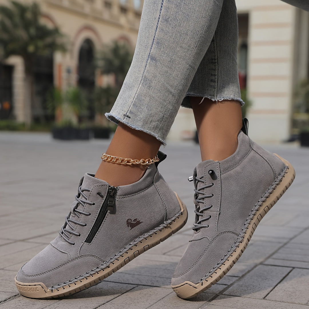 Schreiner - Scarpa da Ginnastica Con Lacci e Cerniera Laterale Con Cuciture a Contrasto