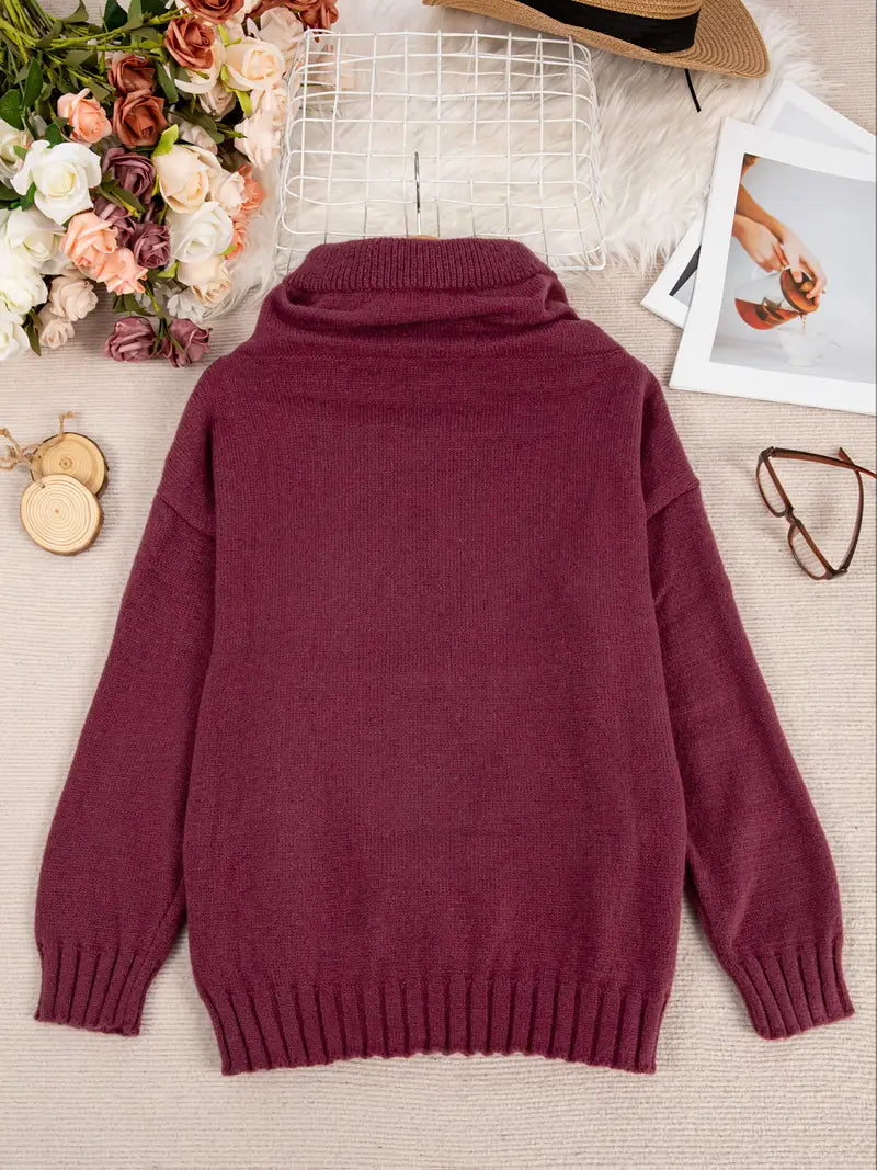 Natala - Maglione Lavorato a Maglia Con Tasca a Marsupio