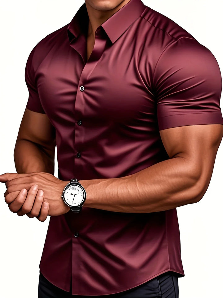 Ezra - Elegante Camicia Vestibilità Aderente Con Bottoni