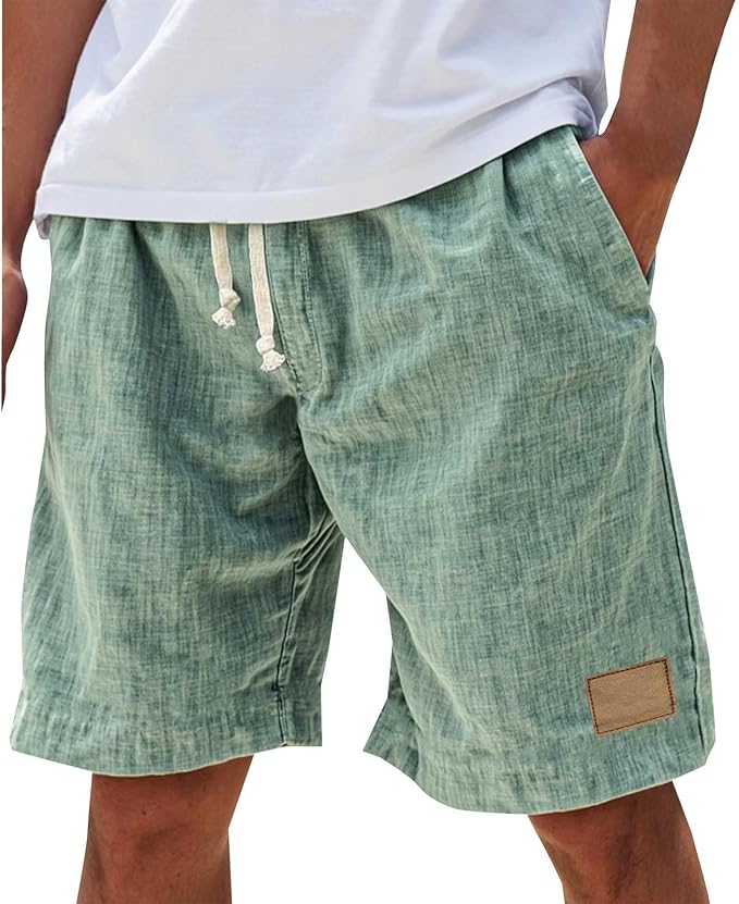 Alonz - Pantaloncini Di Lino Con Elastico in Vita