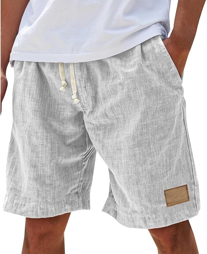 Alonz - Pantaloncini Di Lino Con Elastico in Vita