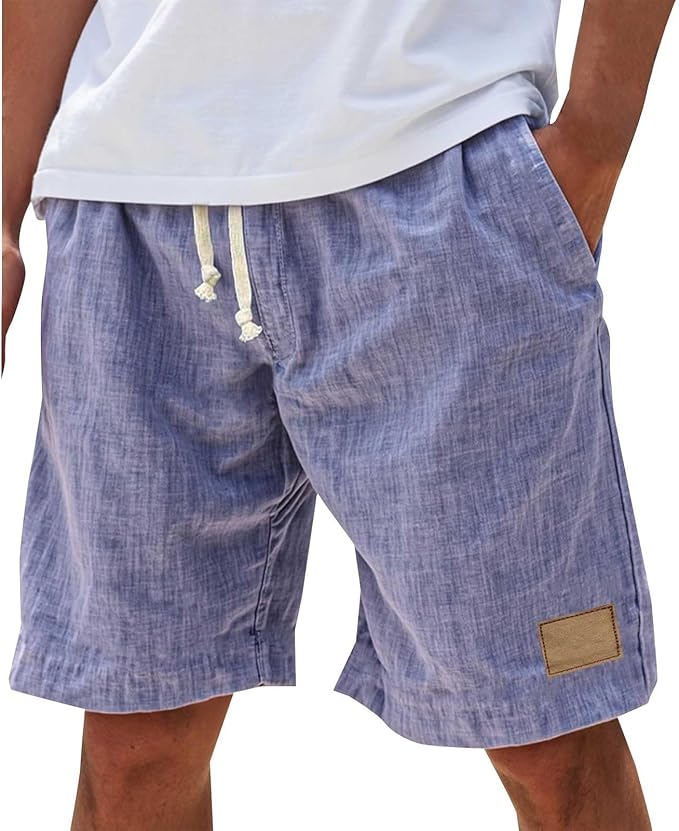 Alonz - Pantaloncini Di Lino Con Elastico in Vita