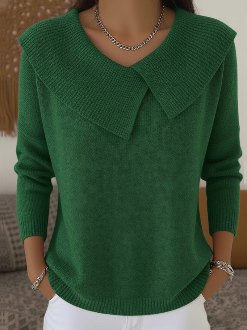 Jitka - Maglione Lavorato a Maglia Con Collo Stile Marinaio